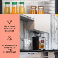 MKS-12 Minibar 24 Liter Klasse E Schwarz Glas 0dB -Haushaltsgeräte Geschäft 10005439 DE 0003 usp