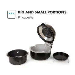 VitAir Heißluftfritteuse Schwarz 1400W Grillen Backen 9 Liter 13 VitAir Heißluftfritteuse Schwarz 1400W Grillen Backen 9 Liter -Haushaltsgeräte Geschäft 10021766 yy 0004 logo Klarstein VitAir Heissluftfritteuse V1 Schwarz Grau reedit