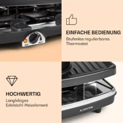 Entrecote 2-in-1 Raclettegrill & Fondue Naturstein 1100W 8 Personen -Haushaltsgeräte Geschäft 10022268 de 0004 logo