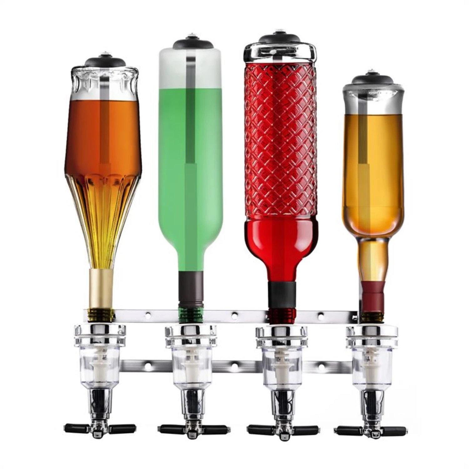 Hazlehov Quartett 4-fach Getränkespender Dosierer Wandmontage 2 Hazlehov Quartett 4-fach Getränkespender Dosierer Wandmontage – Bild 2