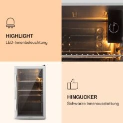 Beersafe XXL Kühlschrank 80 Liter 3 Böden Panoramaglastür Edelstahl -Haushaltsgeräte Geschäft 10027673 de 0003 logo
