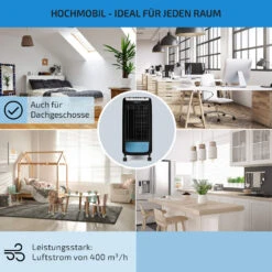 Carribean Blue 3-in-1 Luftkühler Ventilator Luftbefeuchter 402 M3/h | 70 Watt | 4 Liter | 3 Geschwindigkeiten | Oszillation | Mobil -Haushaltsgeräte Geschäft 10028180 de 0005 usp