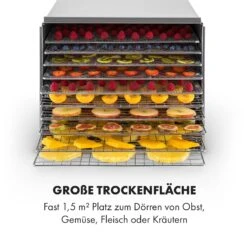 Fruit Jerky Steel 10 Dörrautomat 10 Etagen 1000 W Fläche: 1,5 M² Timer -Haushaltsgeräte Geschäft 10028437 de 0006 logo