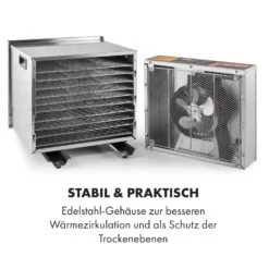 Fruit Jerky Steel 10 Dörrautomat 10 Etagen 1000 W Fläche: 1,5 M² Timer -Haushaltsgeräte Geschäft 10028437 de 0007 logo