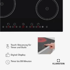 Virtuosa Keramikkochfeld Einbauherd 6500W 59x52cm 4 Zonen Glaskeramik 13 Virtuosa Keramikkochfeld Einbauherd 6500W 59x52cm 4 Zonen Glaskeramik -Haushaltsgeräte Geschäft 10029239 de 0005 usp