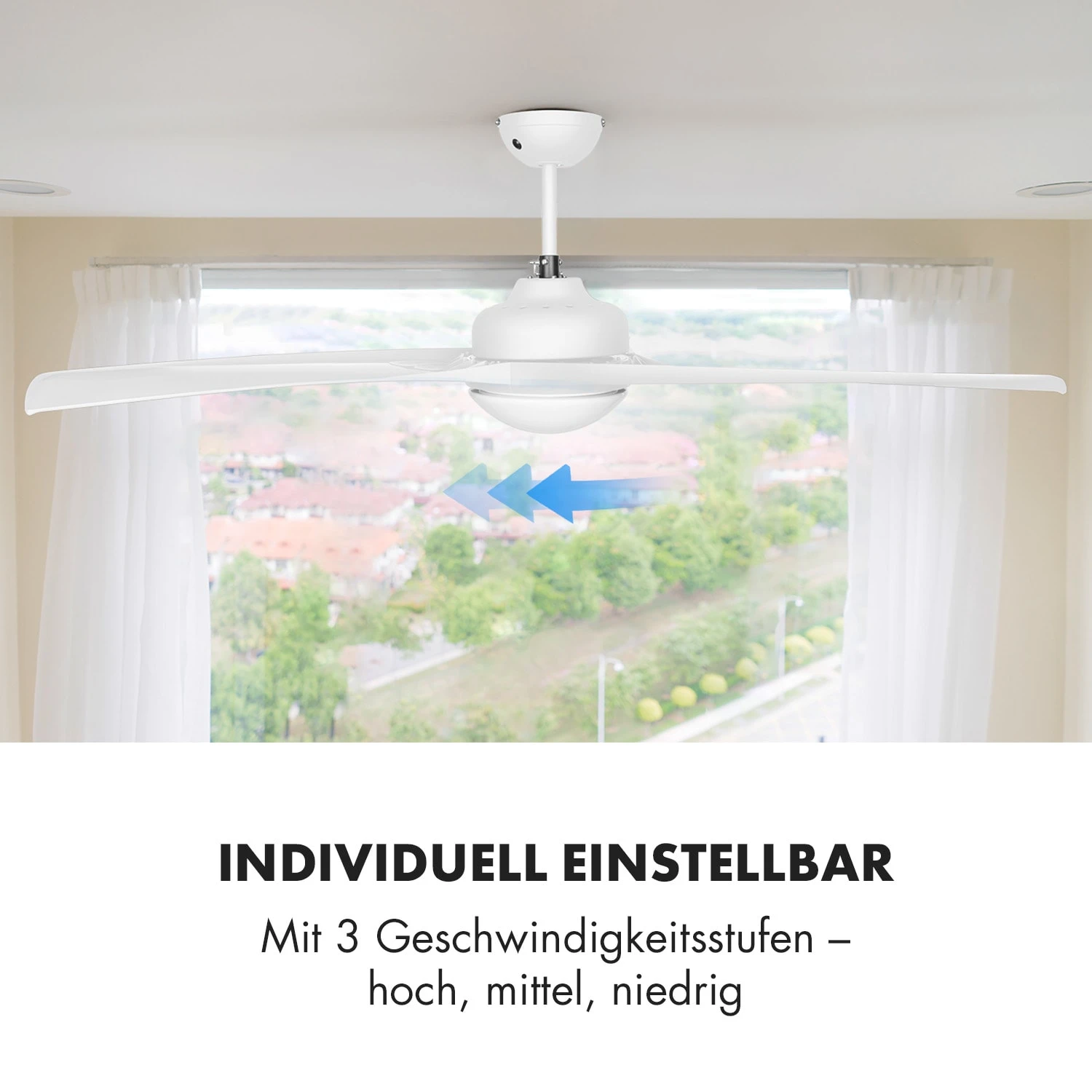 Figo 2-in-1-Deckenventilator Lampe Ø132cm 10.039m³/h Fernbedienung 5 Figo 2-in-1-Deckenventilator Lampe Ø132cm 10.039m³/h Fernbedienung – Bild 5