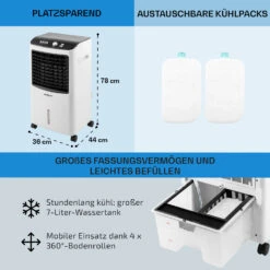 MCH-2 V2 3-in-1 Luftkühler 360 M³/h 65 Watt 7 Ltr Fernbedienung Mobil -Haushaltsgeräte Geschäft 10029741 de 0006 usp
