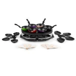 Woklette Tischgrill Raclette Wokset 1200 W 8 Personen Antihaft -Haushaltsgeräte Geschäft 10030539 yy 0004 detail oneConcept Woklette Tischgrill Raclette Wok 1200W