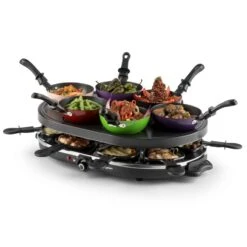 Woklette Tischgrill Raclette Wokset 1200 W 8 Personen Antihaft -Haushaltsgeräte Geschäft 10030539 yy 0005 front oneConcept Woklette Tischgrill Raclette Wok 1200W