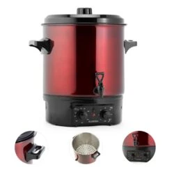 Biggie Einkochautomat Edelstahl 27 Liter 2000W Timer Rot -Haushaltsgeräte Geschäft 10030585 yy 0003 detail Klarstein Biggie Einkochautomat 27 Liter rot