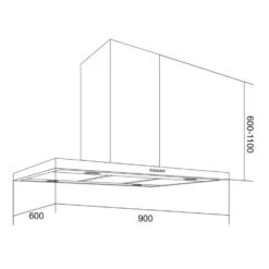 Bonita Dunstabzugshaube 90cm 500 M³/h Inselhaube Design Edelstahl -Haushaltsgeräte Geschäft 10030823 yy 0008 logo Klarstein Bonita Dunstabzugshaube Inselhaube reedit v2