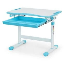 Tommi Kinderschreibtisch-Set 2-tlg. Tisch Stuhl Höhenverstellbar -Haushaltsgeräte Geschäft 10031520 yy 0005 detail oneConcept Tommi Kinderschreibtisch Set blau