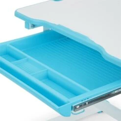 Tommi Kinderschreibtisch-Set 2-tlg. Tisch Stuhl Höhenverstellbar -Haushaltsgeräte Geschäft 10031520 yy 0007 detail oneConcept Tommi Kinderschreibtisch Set blau