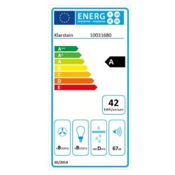Sabia Dunstabzugshaube Sicherheitsglas Kopffrei 60cm Wandanbau Schwarz -Haushaltsgeräte Geschäft 10031680 energy label