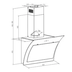 Sabia Dunstabzugshaube Sicherheitsglas Kopffrei 60cm Wandanbau Schwarz -Haushaltsgeräte Geschäft 10031680 yy 0007 logo Klarstein Sabia Dunstabzugshaube schwarz