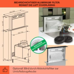 Royal Flush Downdraft Dunstabzugshaube 430 M³/h 60 Cm -Haushaltsgeräte Geschäft 10031698 de 0005 usp