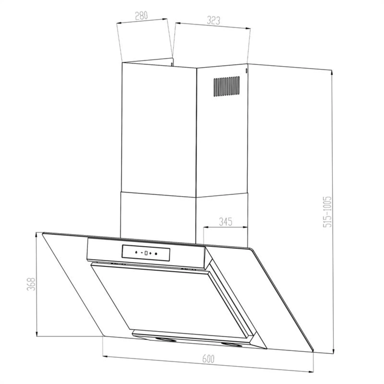 Balzac 60 Dunstabzugshaube 60 Cm 210W 610m³/h LED Touch Edelstahl Glas 7 Balzac 60 Dunstabzugshaube 60 Cm 210W 610m³/h LED Touch Edelstahl Glas – Bild 7