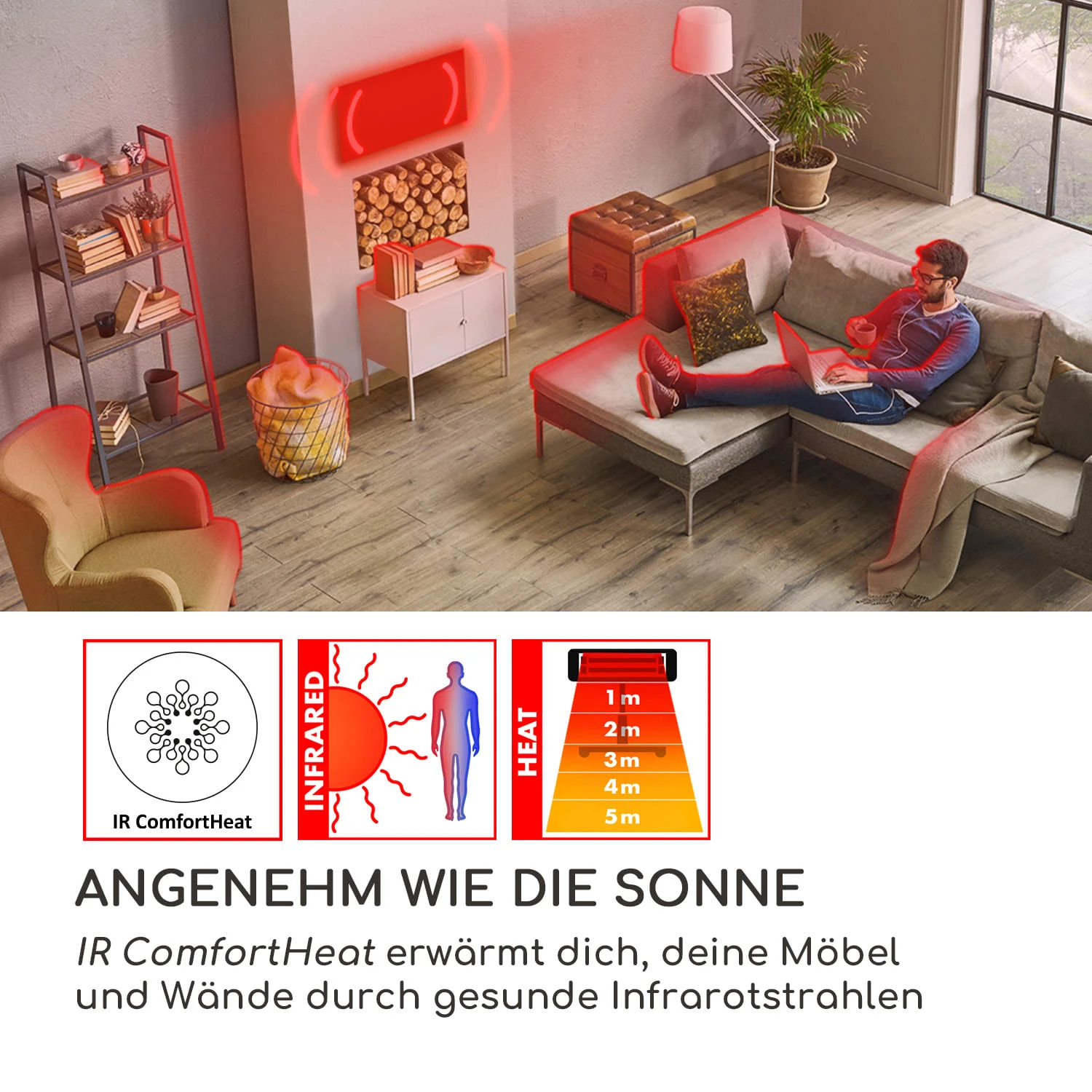 Cosmic Beam Ultra Infrarot-Heizstrahler 2200W IPX4 Fernbedienung 2 Cosmic Beam Ultra Infrarot-Heizstrahler 2200W IPX4 Fernbedienung – Bild 2