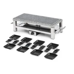 Schmelzlette Raclette 1500W Naturstein-Platte Edelstahlgehäuse -Haushaltsgeräte Geschäft 10032028 yy 0004 detail Klarstein Schmelzlette Raclette 1500W Edelstahl