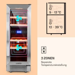 Vinovilla 17 Built-In Duo Weinkühlschrank 2 Zonen 53l 17 Fl. Glastür -Haushaltsgeräte Geschäft 10032030 de 0004 logo