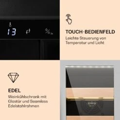Vinovilla Smart Weinkühlschrank 50l / 20 Flaschen Glastür Edelstahl -Haushaltsgeräte Geschäft 10032037 de 0003 logo