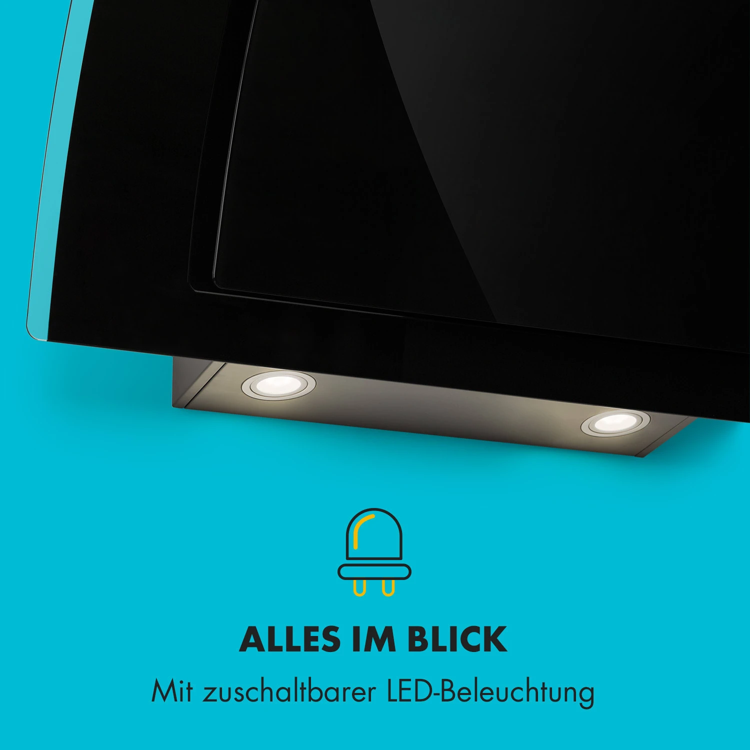 Sabia 90 Dunstabzugshaube 90cm 600m³/h LEDs 3 Leistungsstufen Schwarz 5 Sabia 90 Dunstabzugshaube 90cm 600m³/h LEDs 3 Leistungsstufen Schwarz – Bild 5