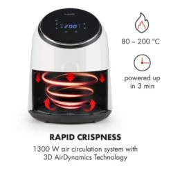 AirVital Heißluftfritteuse 1300W 2,5l CeraPlus-Antihaft Touch Weiß 12 AirVital Heißluftfritteuse 1300W 2,5l CeraPlus-Antihaft Touch Weiß -Haushaltsgeräte Geschäft 10032331 yy 0004 logo Klarstein AirVital Heissluftfritteuse 1300W weiss reedit