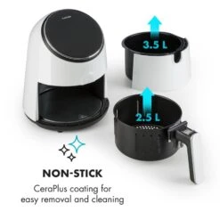 AirVital Heißluftfritteuse 1300W 2,5l CeraPlus-Antihaft Touch Weiß 14 AirVital Heißluftfritteuse 1300W 2,5l CeraPlus-Antihaft Touch Weiß -Haushaltsgeräte Geschäft 10032331 yy 0006 logo Klarstein AirVital Heissluftfritteuse 1300W weiss