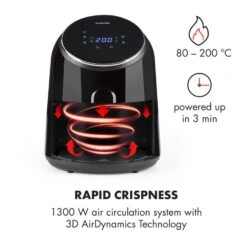AirVital Heißluftfritteuse 1300W 2,5l CeraPlus-Antihaft Touch Schwarz -Haushaltsgeräte Geschäft 10032332 yy 0004 logo Klarstein AirVital Heissluftfritteuse 1300W schwarz reedit