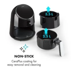 AirVital Heißluftfritteuse 1300W 2,5l CeraPlus-Antihaft Touch Schwarz -Haushaltsgeräte Geschäft 10032332 yy 0006 logo Klarstein AirVital Heissluftfritteuse 1300W schwarz