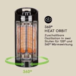 Heat Guru 360 Standheizstrahler 1200/600W 2 Stufen IPX4 Oszillation -Haushaltsgeräte Geschäft 10032458 de 0004 logo