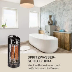 Heat Guru 360 Standheizstrahler 1200/600W 2 Stufen IPX4 Oszillation -Haushaltsgeräte Geschäft 10032458 de 0007 logo