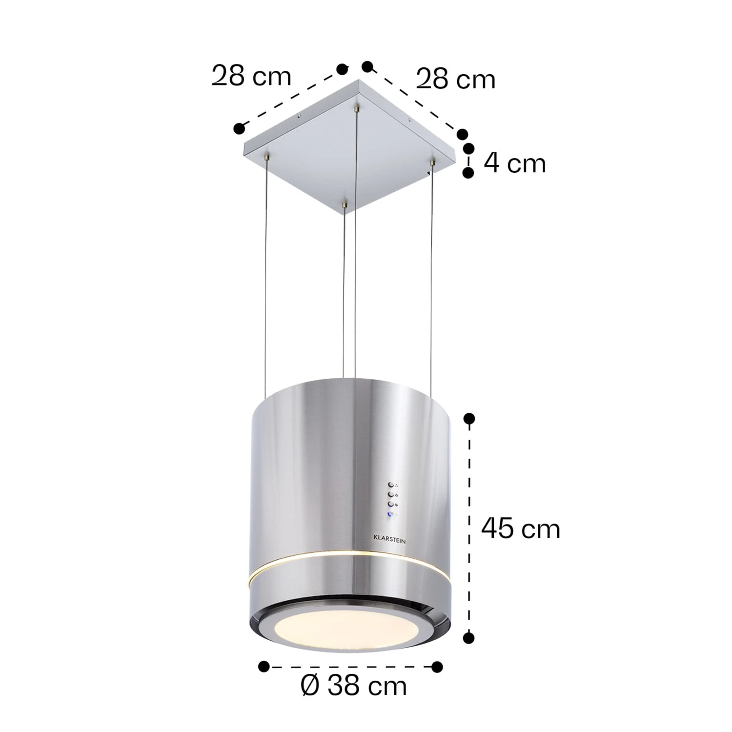 Tron Ambience Inselabzugshaube Ø38cm Umluft 540m³/h LED Edelstahl 8 Tron Ambience Inselabzugshaube Ø38cm Umluft 540m³/h LED Edelstahl – Bild 8