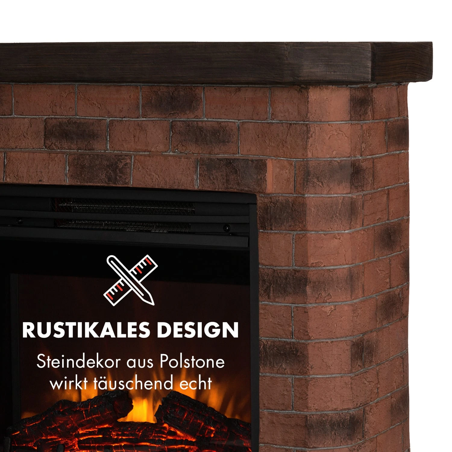 Villach Elektrischer Kamin 1800W Steindekor Polystone Fernbedienung 6 Villach Elektrischer Kamin 1800W Steindekor Polystone Fernbedienung – Bild 6