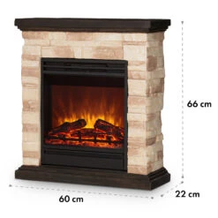 Kaprun Elektrischer Kamin 1800W Steindekor Polystone Fernbedienung -Haushaltsgeräte Geschäft 10032596 yy 0009 logo