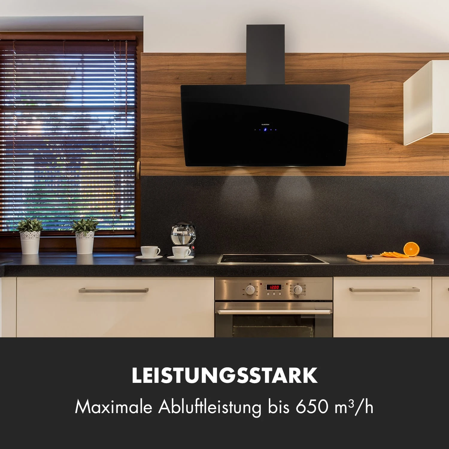 Annabelle 90 Dunstabzugshaube Glas 595 M³/h Touch-Armatur Schwarz 2 Annabelle 90 Dunstabzugshaube Glas 595 M³/h Touch-Armatur Schwarz – Bild 2