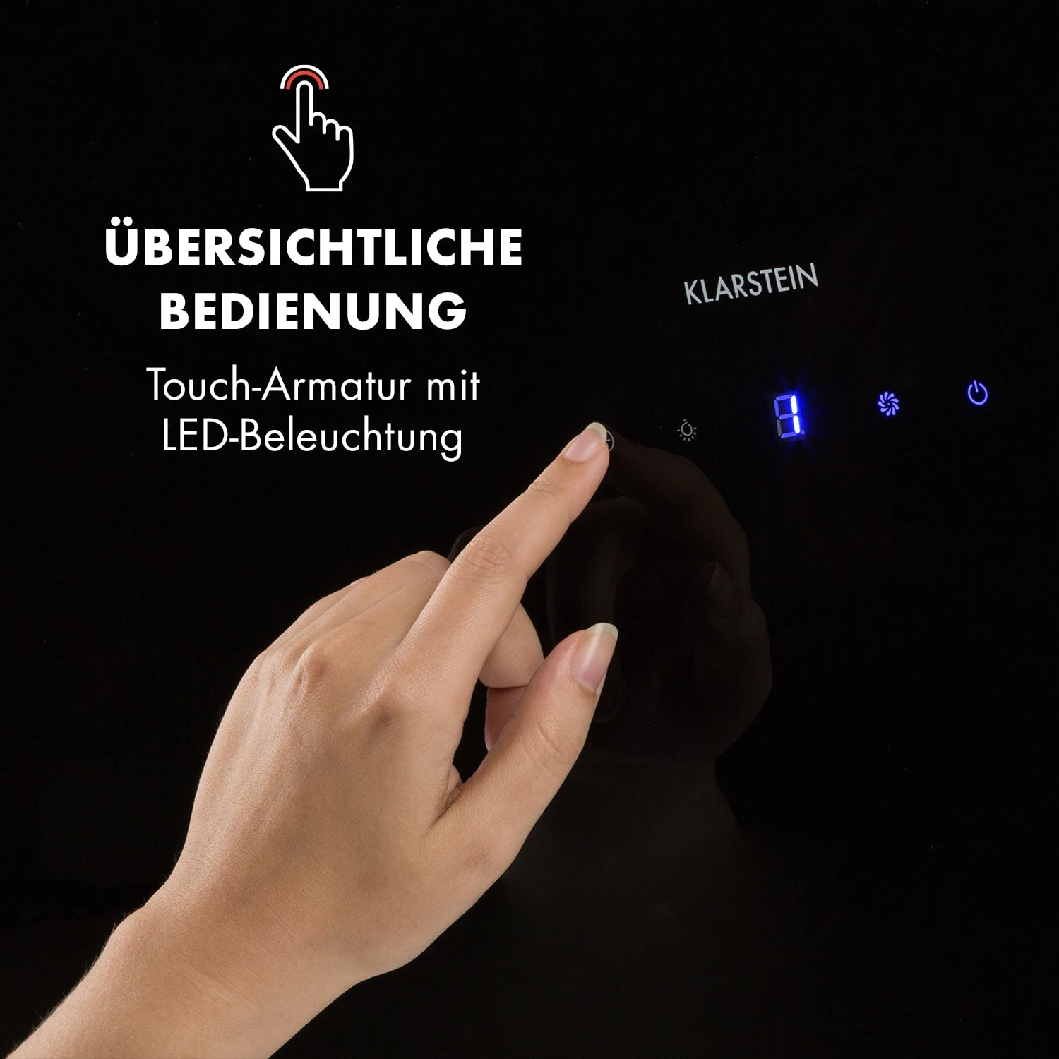 Annabelle 90 Dunstabzugshaube Glas 595 M³/h Touch-Armatur Schwarz 3 Annabelle 90 Dunstabzugshaube Glas 595 M³/h Touch-Armatur Schwarz – Bild 3