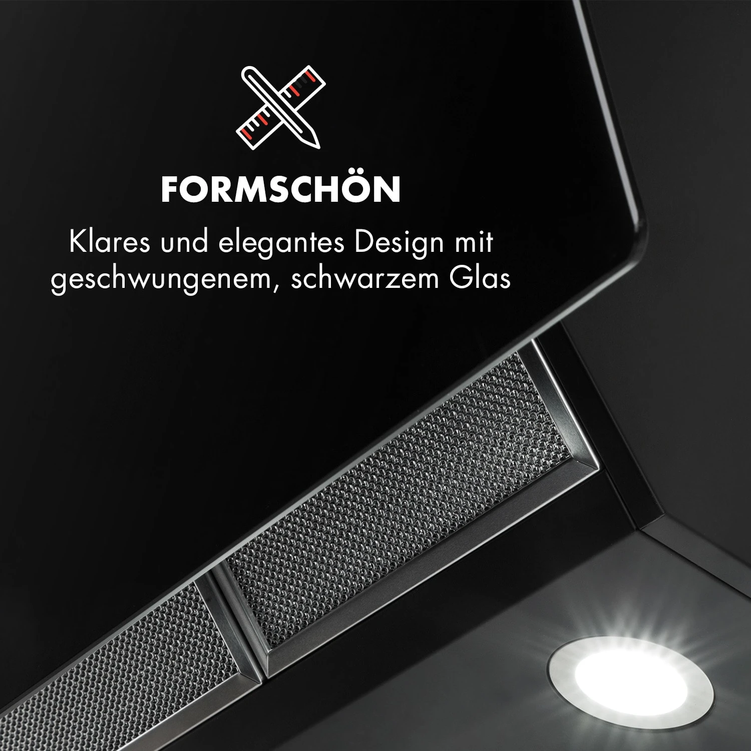 Annabelle 90 Dunstabzugshaube Glas 595 M³/h Touch-Armatur Schwarz 8 Annabelle 90 Dunstabzugshaube Glas 595 M³/h Touch-Armatur Schwarz – Bild 8