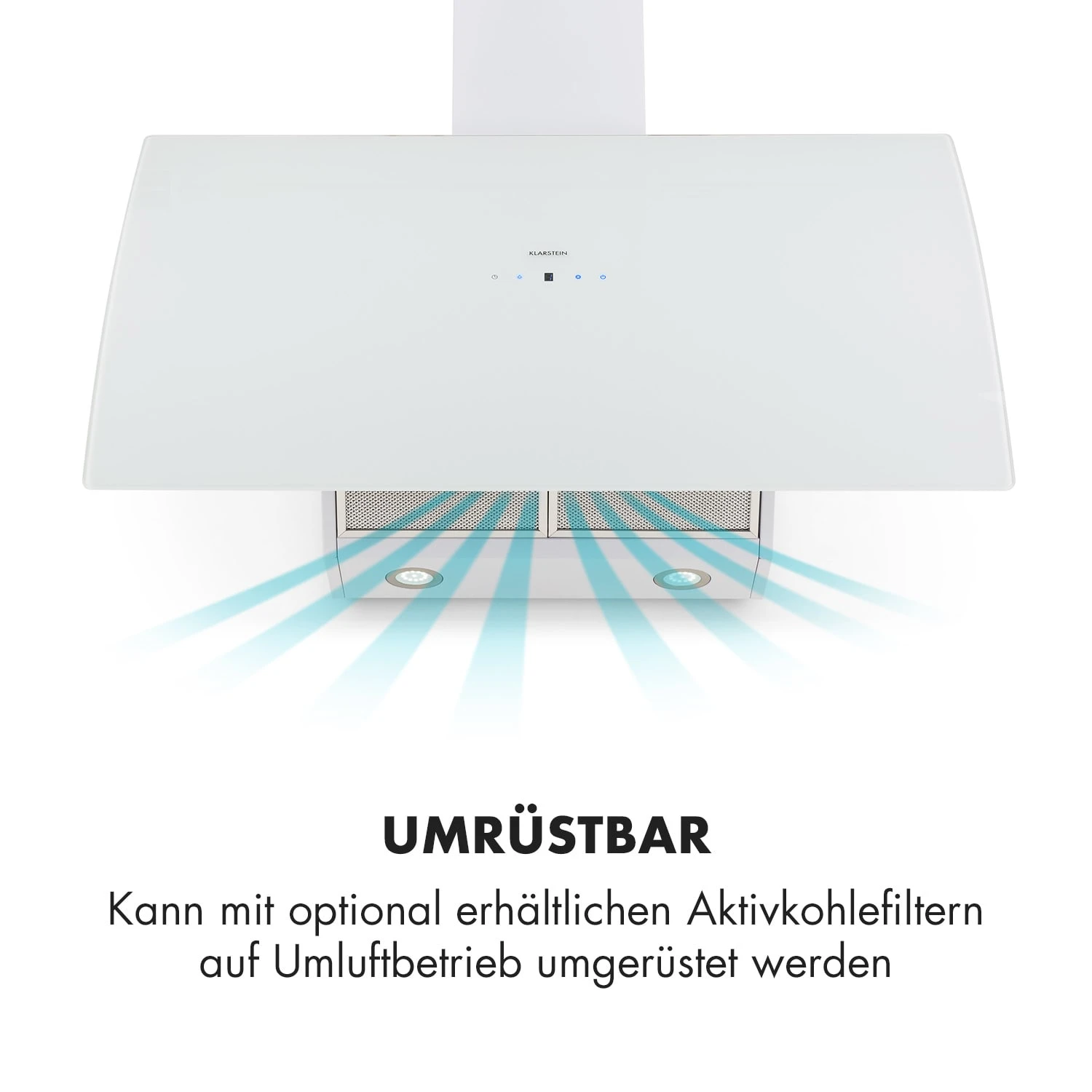 Annabelle 90 Dunstabzugshaube Glas 595 M³/h Touch-Armatur Weiß 5 Annabelle 90 Dunstabzugshaube Glas 595 M³/h Touch-Armatur Weiß – Bild 5