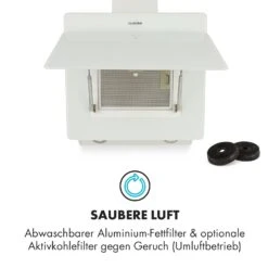 Klarstein Aurica 60 Dunstabzugshaube 60cm 600 M³/h LED Touch Glas Weiß -Haushaltsgeräte Geschäft 10032765 de 0005 logo