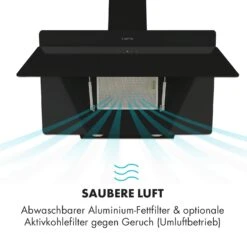 Aurica 90 Dunstabzugshaube, 90 Cm, Wandanbau, 165 W, Schwarz -Haushaltsgeräte Geschäft 10032766 de 0005 logo