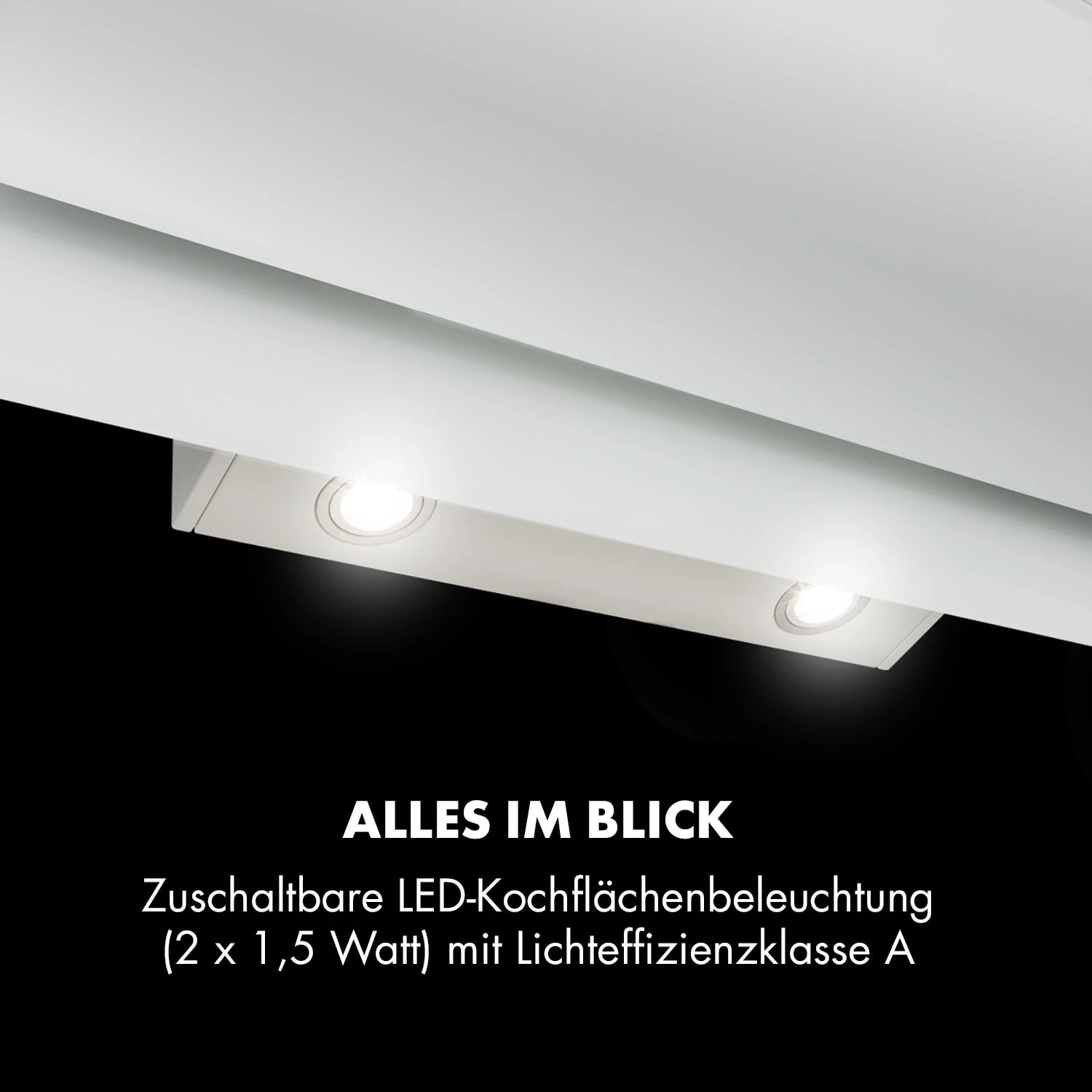 Aurica 90 Dunstabzugshaube 90cm 600 M³/h LED Touch Glas Weiß 7 Aurica 90 Dunstabzugshaube 90cm 600 M³/h LED Touch Glas Weiß – Bild 7