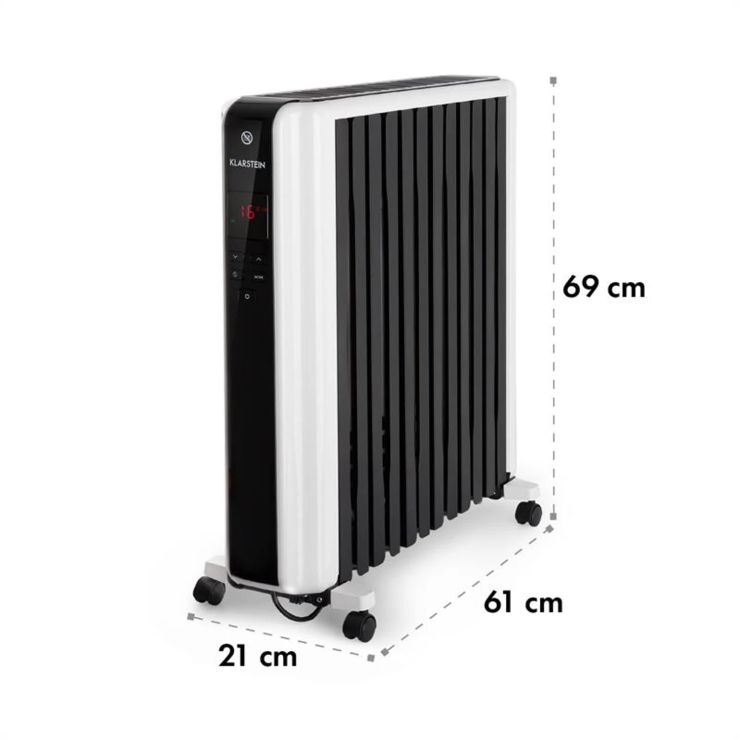Thermaxx 2500 Ölradiator 2500W 5-35° C 24h-Timer Weiß/schwarz 10 Thermaxx 2500 Ölradiator 2500W 5-35° C 24h-Timer Weiß/schwarz – Bild 10