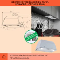 Paolo Dunstabzugshaube Einbau 52,5 Cm EEK: A 593 M³/h LED Touch -Haushaltsgeräte Geschäft 10032841 de 0005 usp