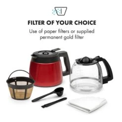 Aromatica II Duo Kaffeemaschine, Integriertes Mahlwerk, 1,25 L, Rot -Haushaltsgeräte Geschäft 10032866 yy 0004 logo Klarstein Aromatica II Duo Kaffeemaschine rot