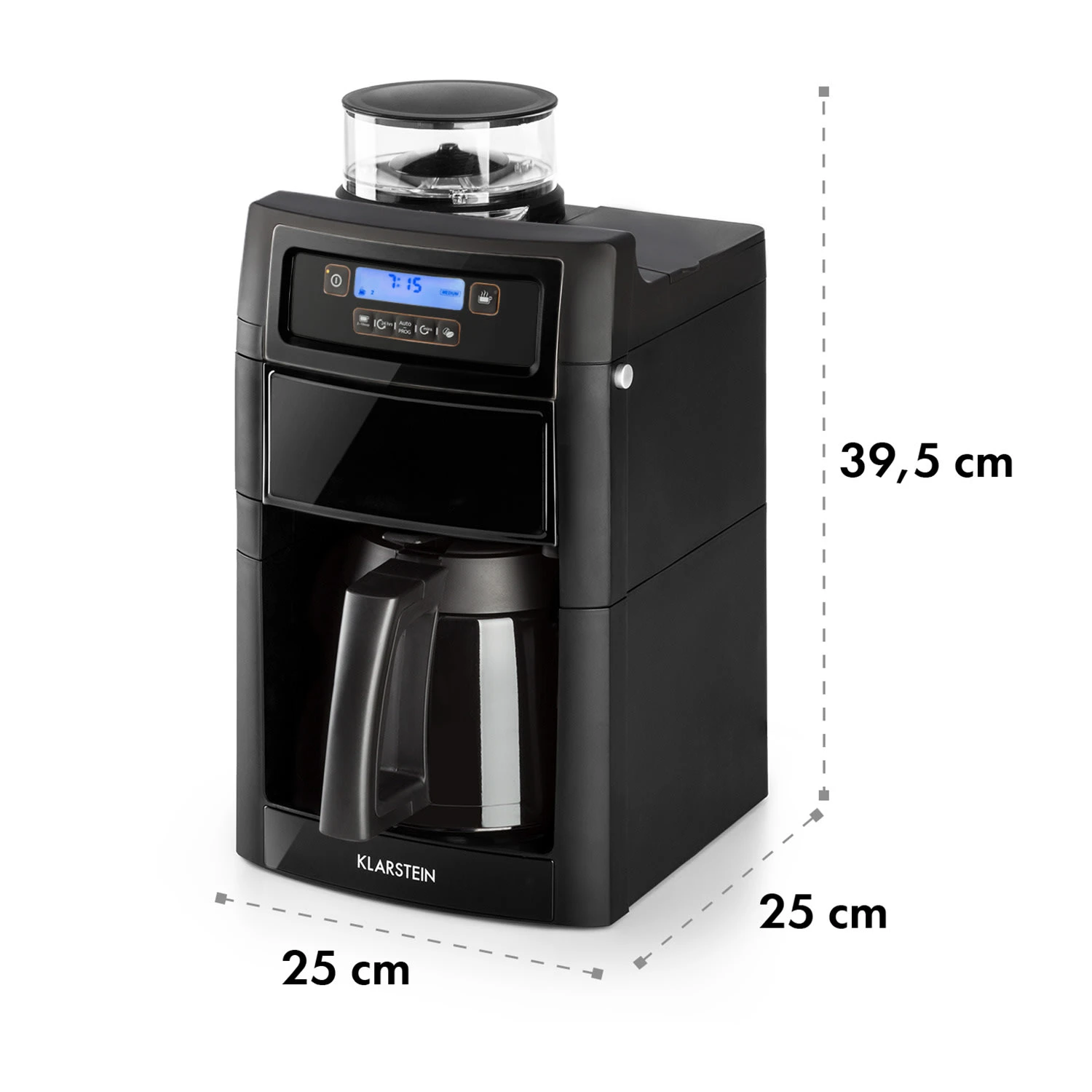 Aromatica II Thermo Kaffeemaschine, Mahlwerk, 1,25 L, Schwarz – Bild 11