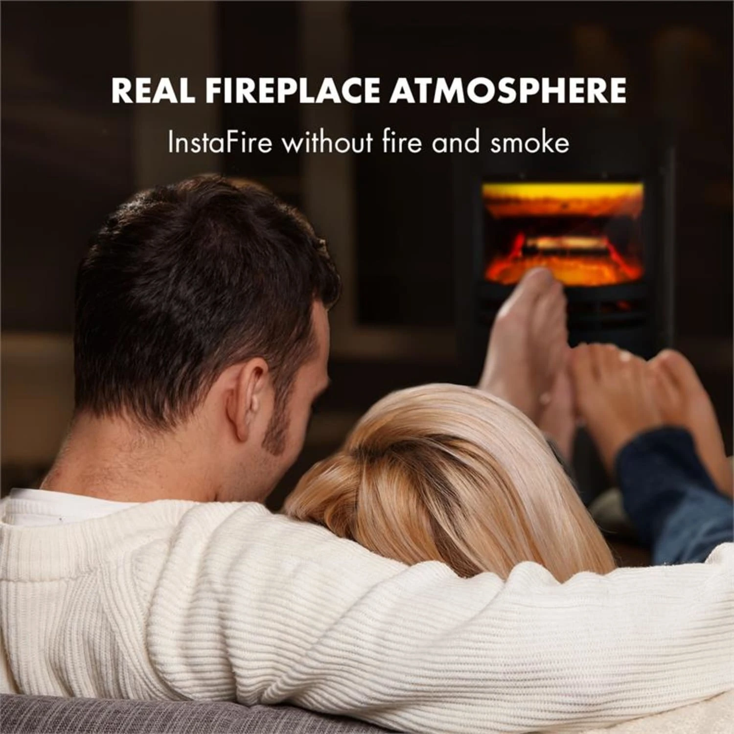 Brixen Elektrischer Kamin 900/1800W InstaFire Thermostat Schwarz 2 Brixen Elektrischer Kamin 900/1800W InstaFire Thermostat Schwarz – Bild 2