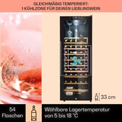 Barossa 54 Uno Weinkühlschrank 155 L 54 Flaschen Glastür Touch LED 10 Barossa 54 Uno Weinkühlschrank 155 L 54 Flaschen Glastür Touch LED -Haushaltsgeräte Geschäft 10032925 de 0003 usp