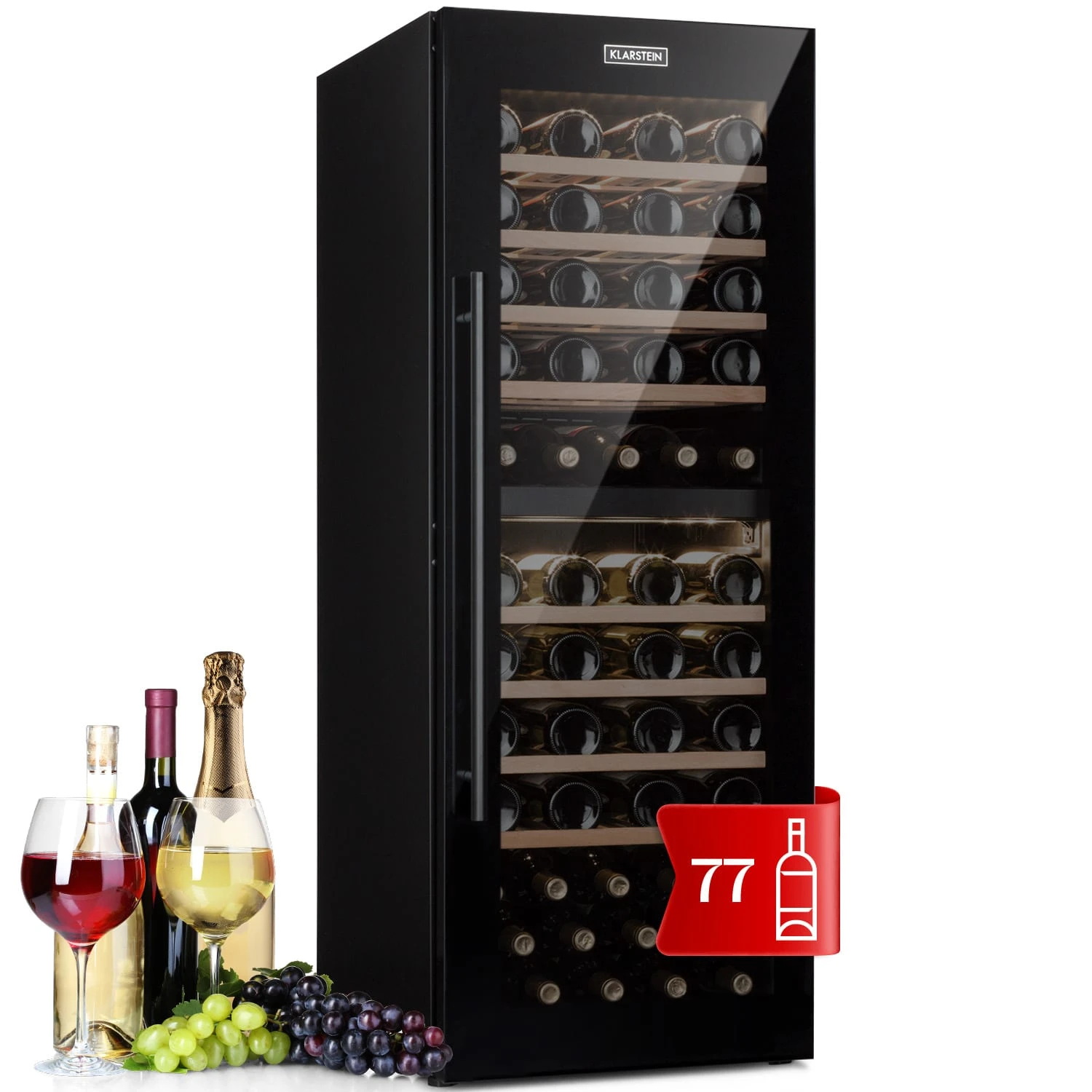 Barossa 77 Duo Weinkühlschrank 2 Zonen 191 L 77 Fl. Touch LED Schwarz 1 Barossa 77 Duo Weinkühlschrank 2 Zonen 191 L 77 Fl. Touch LED Schwarz