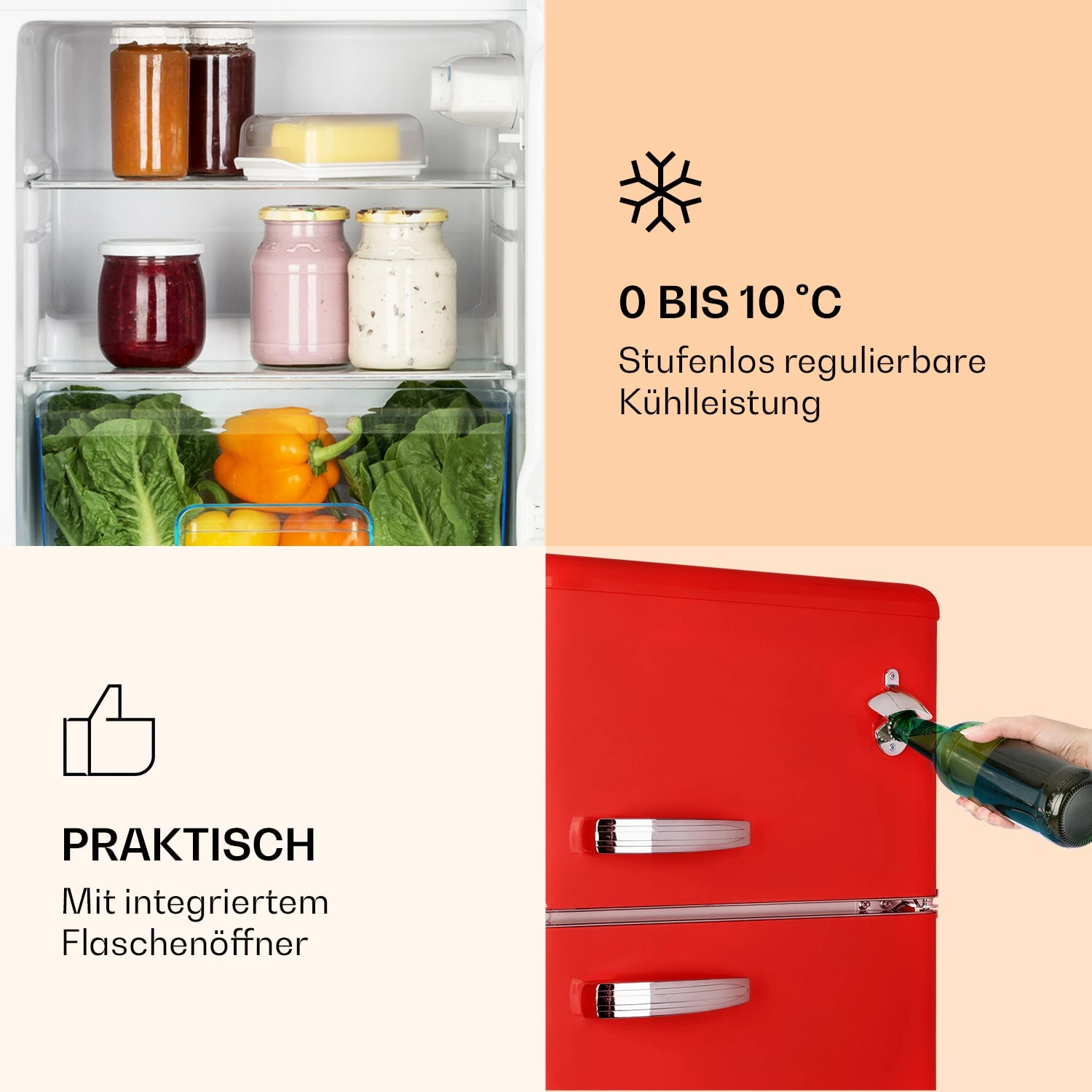 Irene Kühl- & Gefrierkombination 85 Liter Retro-Design 3 Irene Kühl- & Gefrierkombination 85 Liter Retro-Design – Bild 3